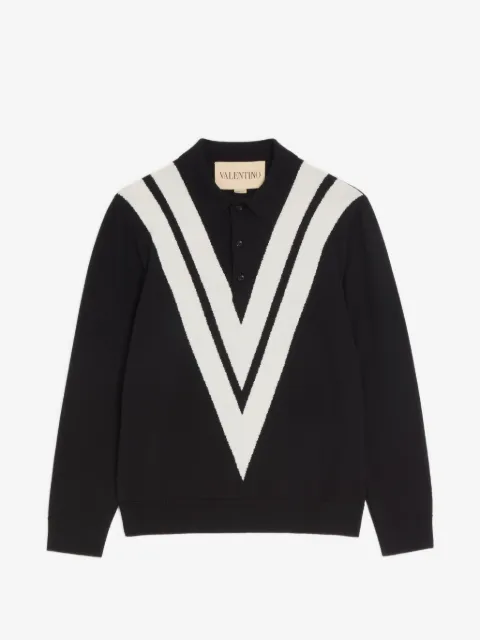 Valentino Garavani wool polo shirt with inlaid V