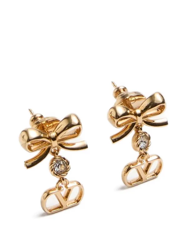 ヴァレンティノ ガラヴァーニ Vロゴ シグネチャー スワロフスキー ピアス 金色 Valentino Garavani Vロゴ シグネチャー スワロフスキーピアス