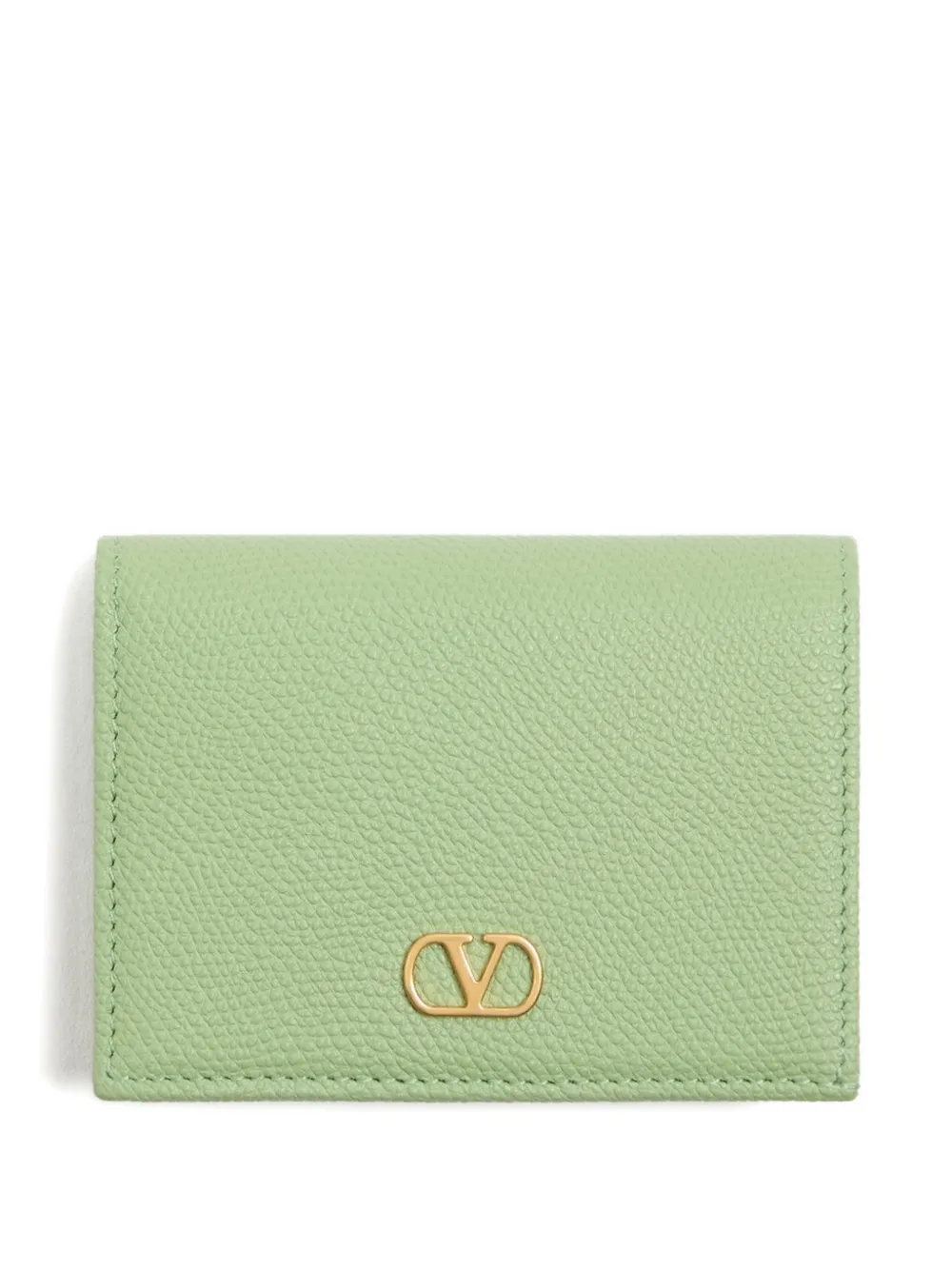 Valentino Garavani VLogo Signature grainy calfskin wallet - Verde