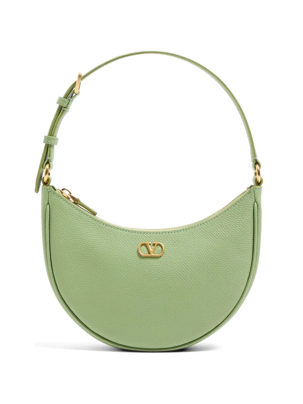 Valentino Garavani Borsa tote VLogo Signature mini in pelle di vitello zigrinata - Verde