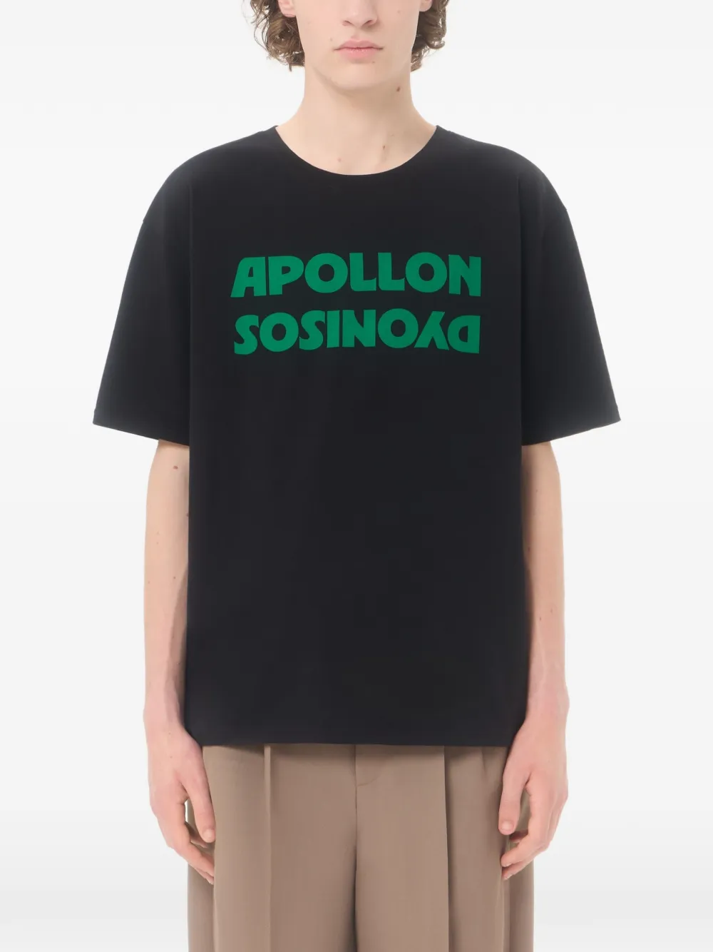 Valentino Garavani Katoenen T-shirt met Apollon Dyonisos-print Zwart