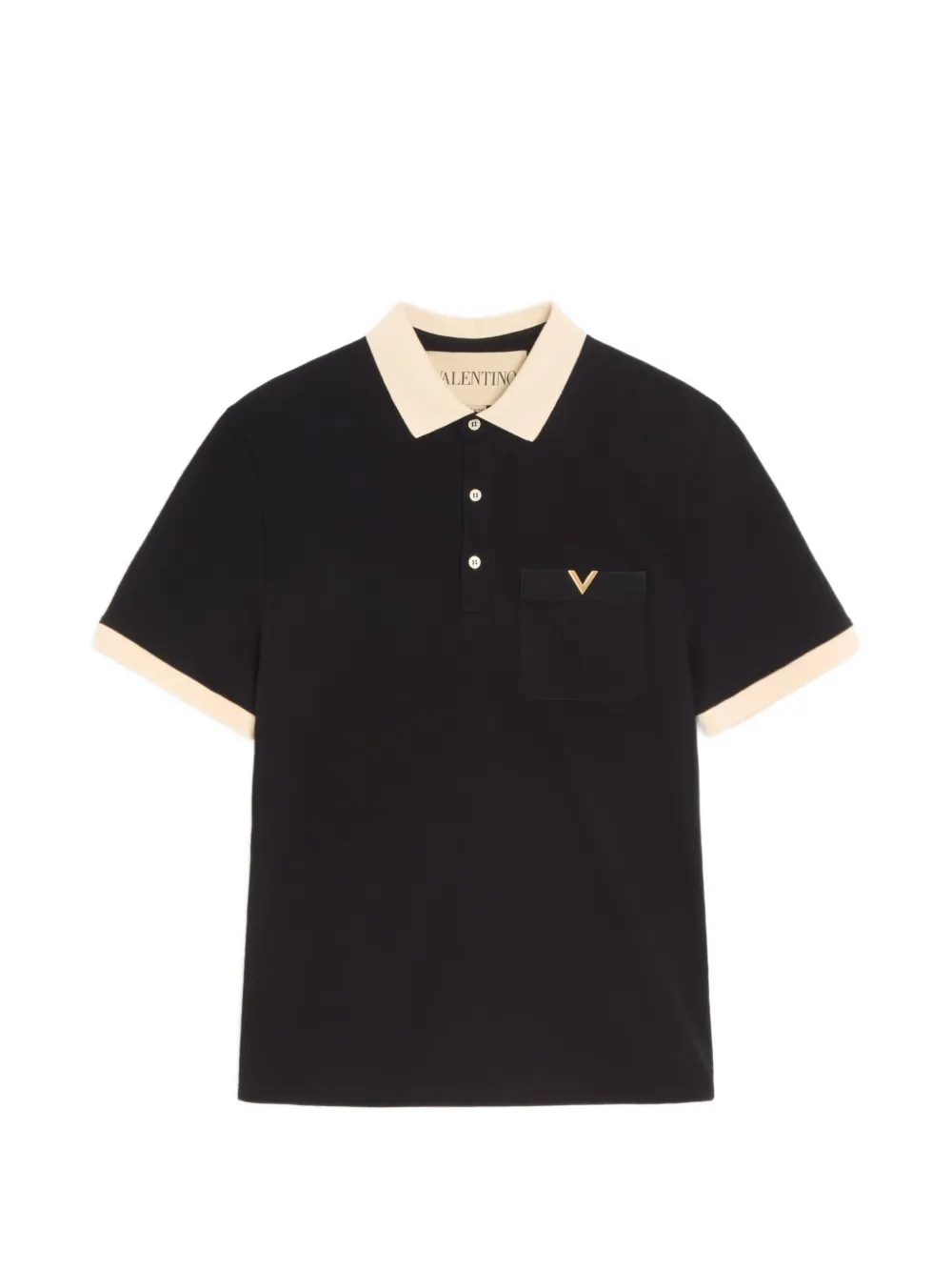 Valentino Garavani Polo VGold in piqué di cotone - Nero