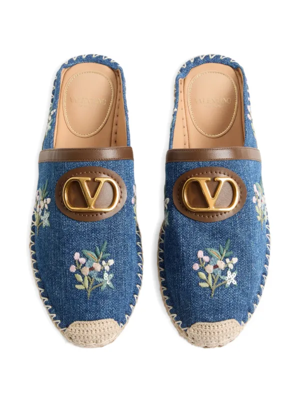 Valentino Garavani Vロゴ シグネチャー デニム ミュール | ブルー 
