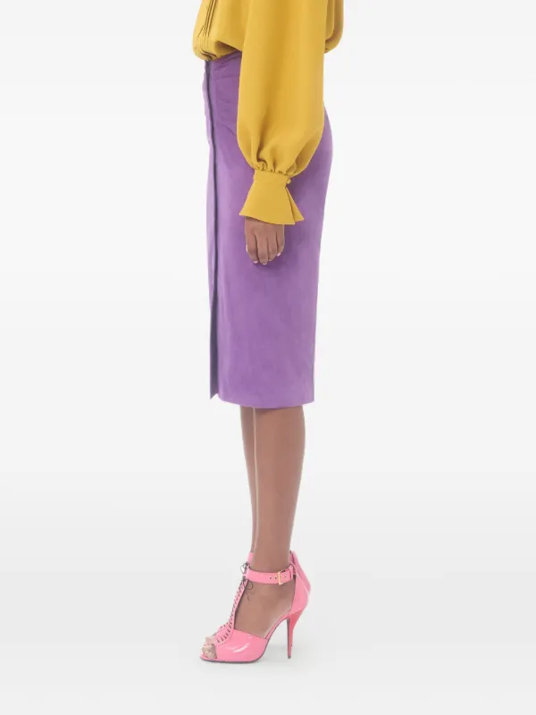 Valentino Garavani Suede Midi Skirt | Purple | FARFETCH