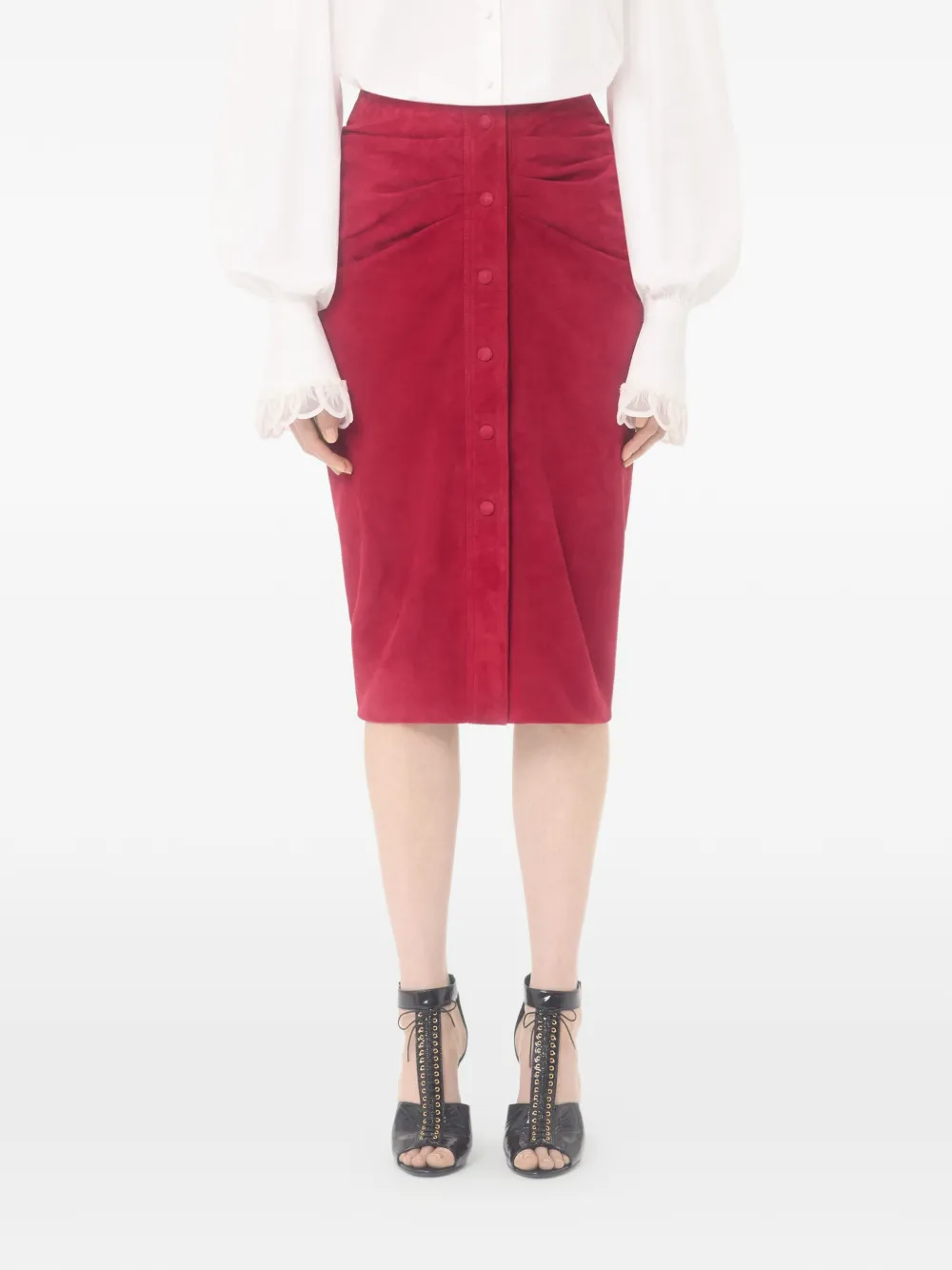  Valentino Garavani Suede Skirt - Red 