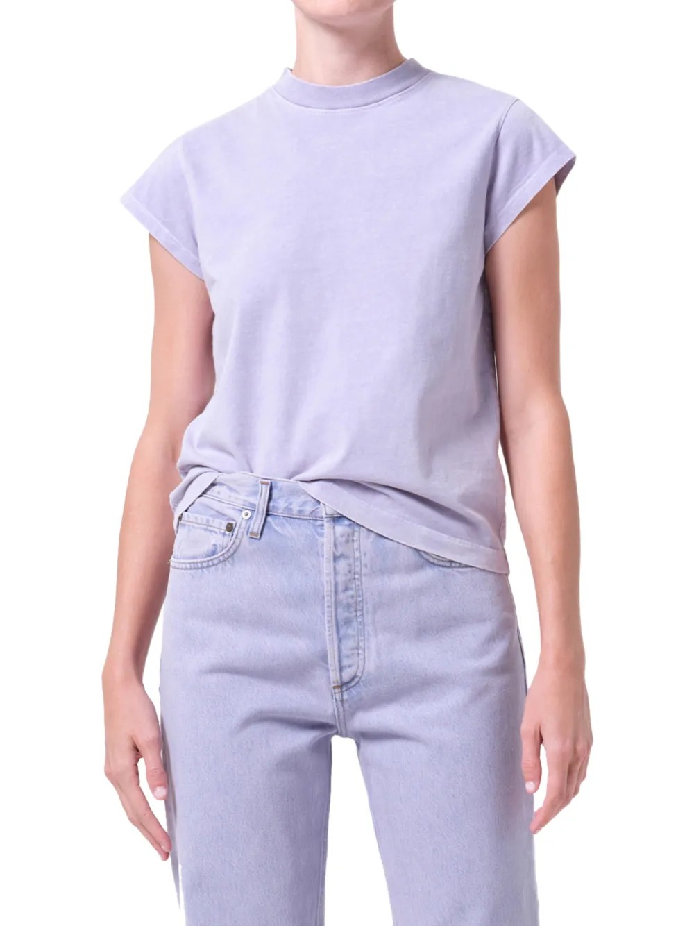  Agolde Bryce Cap-sleeve T-shirt - Purple 
