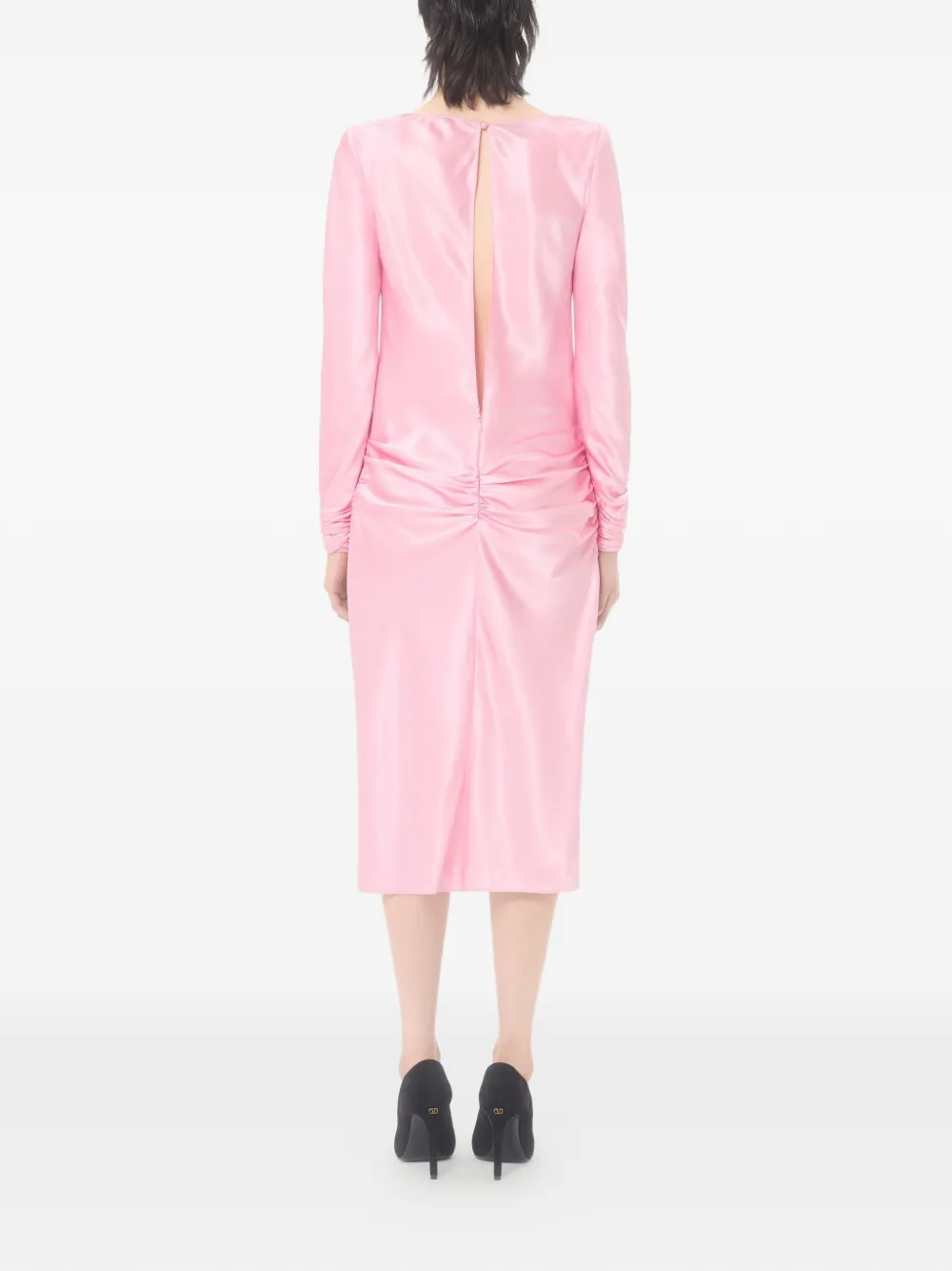 Valentino Garavani Crêpe satijnen midi-jurk Roze