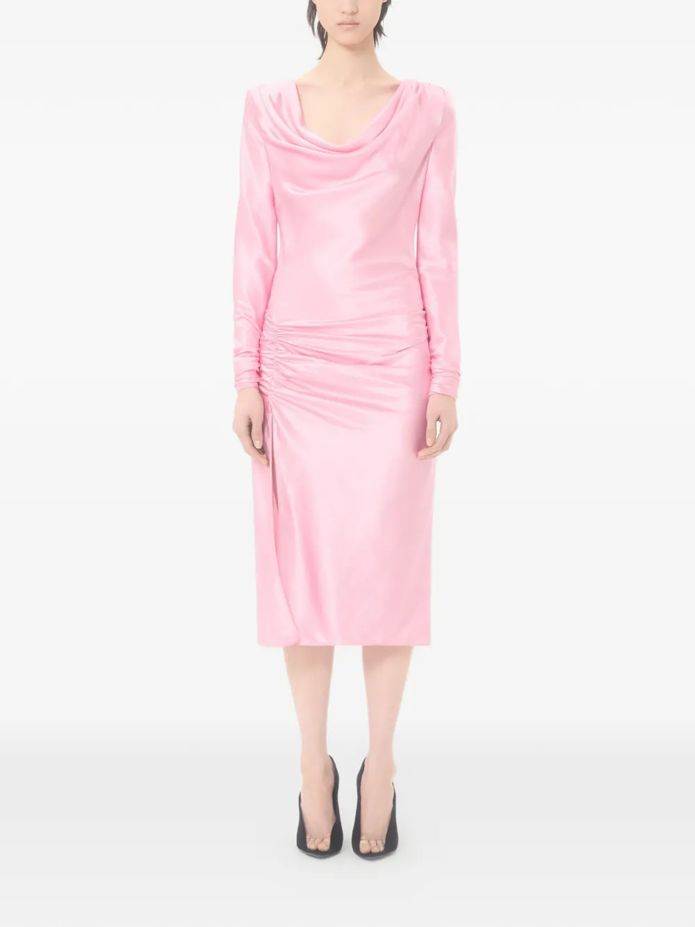 Valentino Garavani Crêpe satijnen midi-jurk Roze