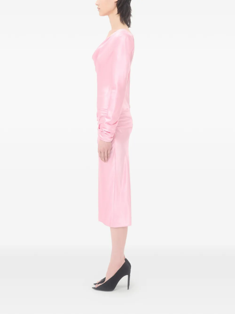 Valentino Garavani Crêpe satijnen midi-jurk Roze