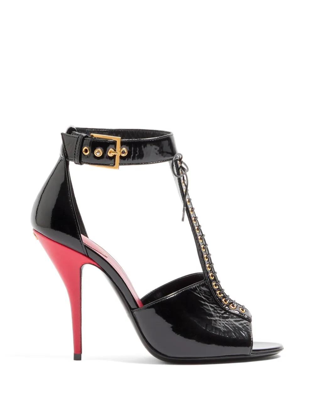 Valentino Garavani 105 mm Bustier Naplak sandalen Zwart