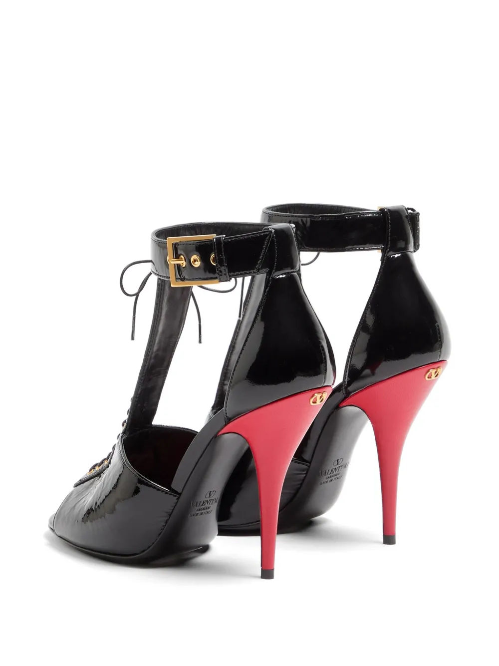 Valentino Garavani 105 mm Bustier Naplak sandalen Zwart