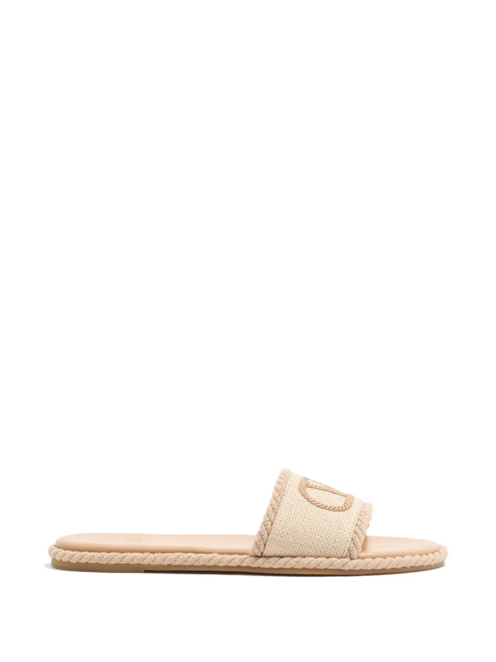 Valentino Garavani VLogo Torchon sandalen van linnen canvas Beige