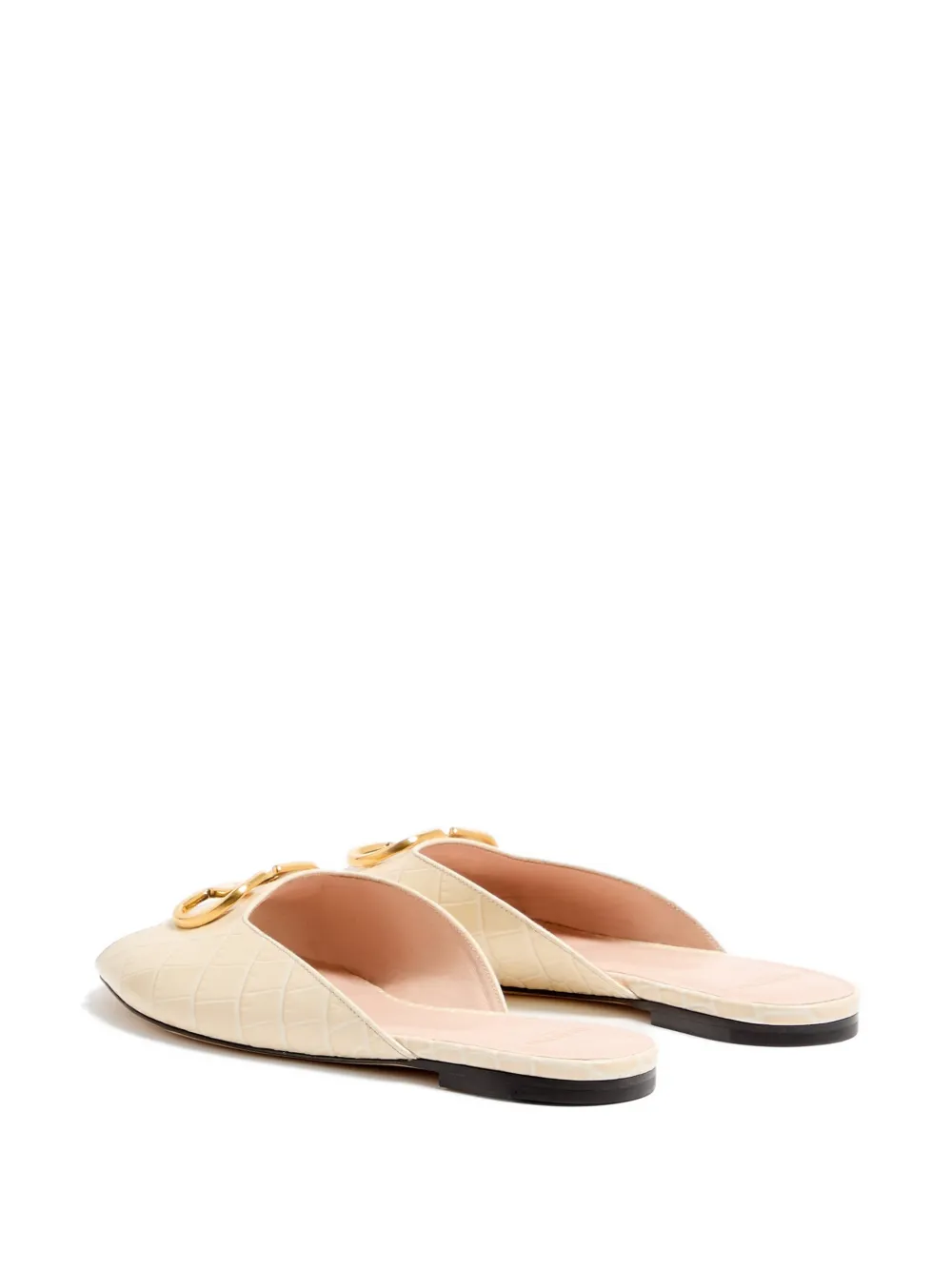 Valentino Garavani 95 mm VLogo Signature kalfsleren sandalen met print Beige