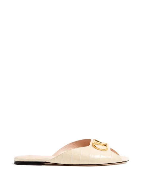 Valentino Garavani — VLogo Signature slide sandals in printed calfskin