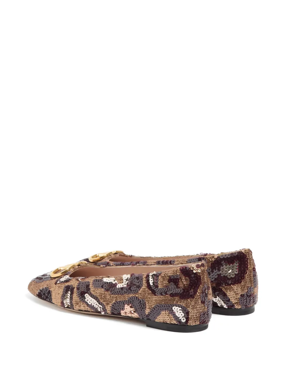Valentino Garavani VLogo Signature ballerinas with animalier-print Goud