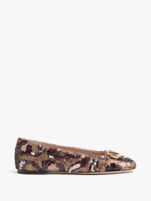Valentino Garavani VLogo signature ballerinas with animalier embroidery