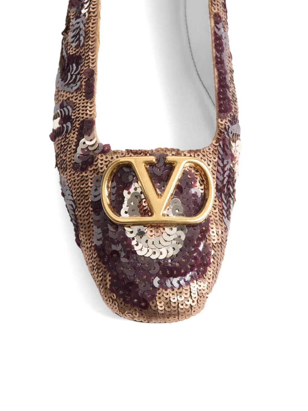 Valentino Garavani VLogo Signature ballerinas with animalier-print Goud