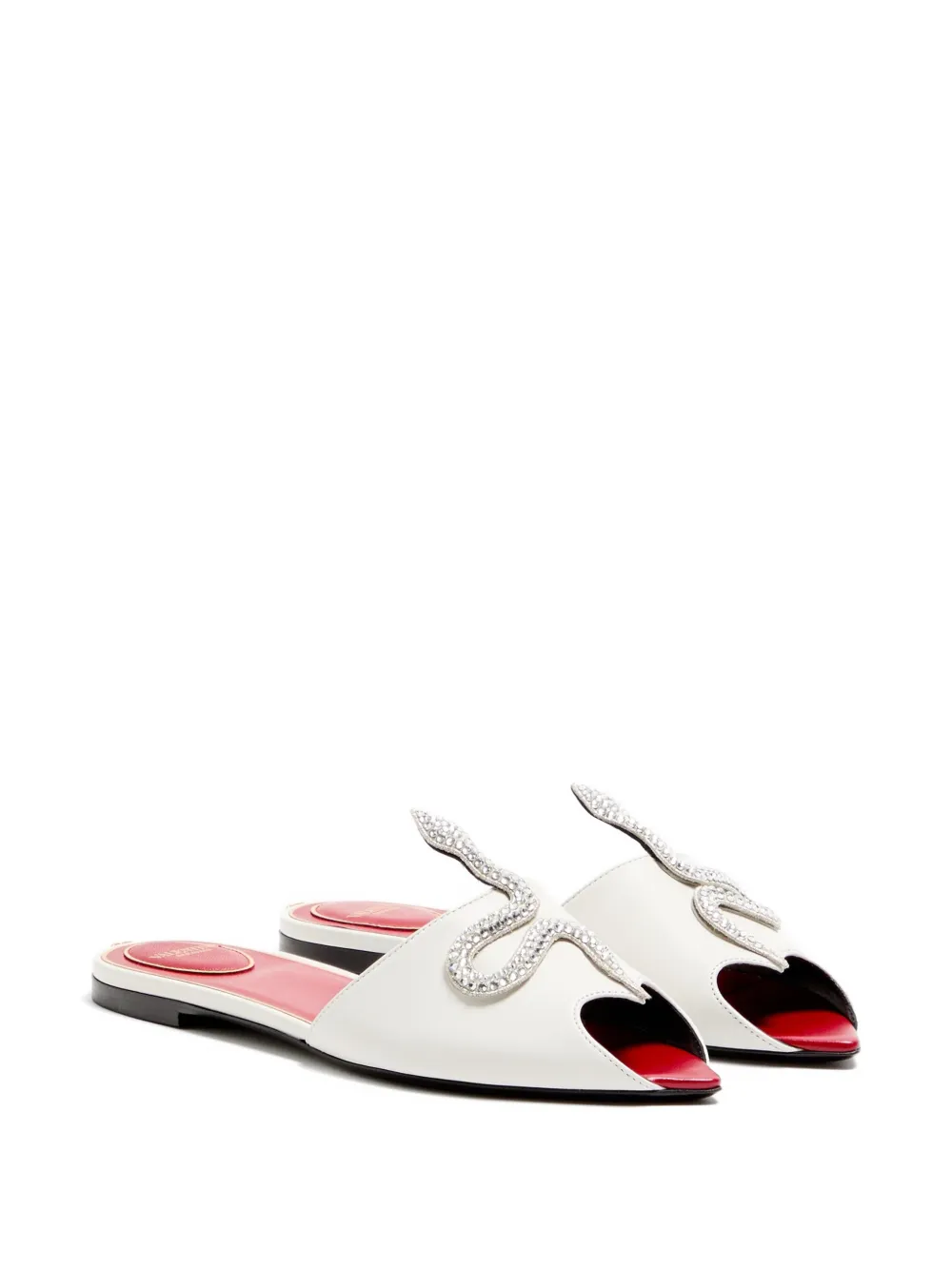 Valentino Garavani Coeur Vipère sandalen in kinderkalfsleer Wit