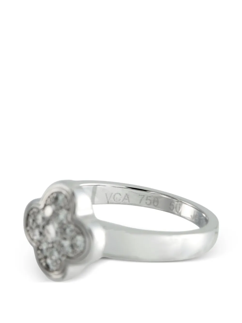  Van Cleef & Arpels Pure Alhambra Diamond Ring - Silver 