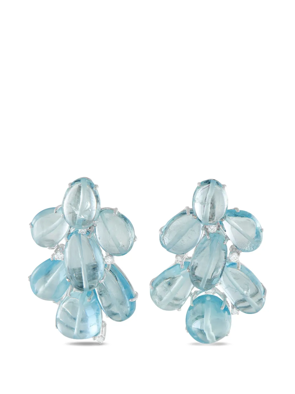 LB Exclusive diamond and aquamarine earrings - Argento