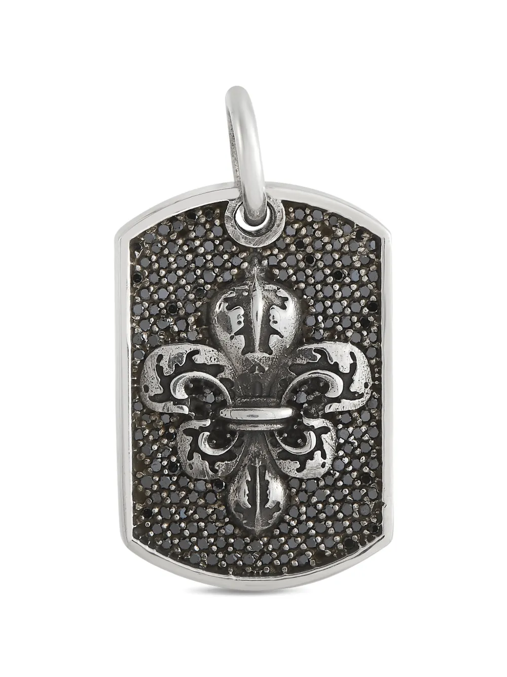 King Baby Fleur-de-Lis Relic silver dog-tag pendant - Argento