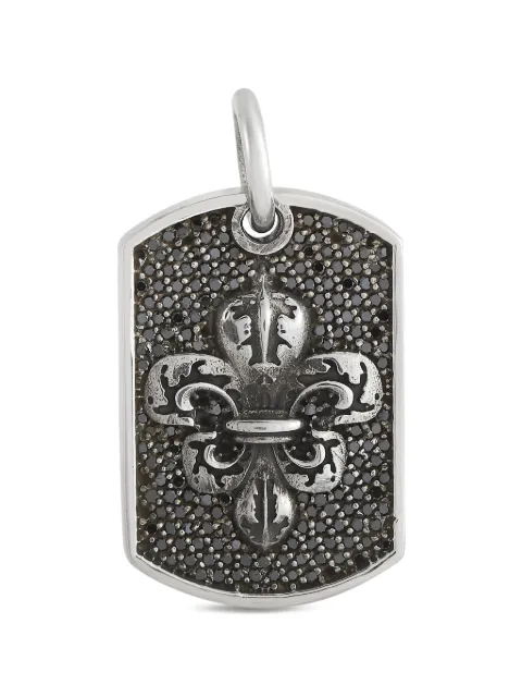 King Baby Fleur-de-Lis Relic silver dog-tag pendant