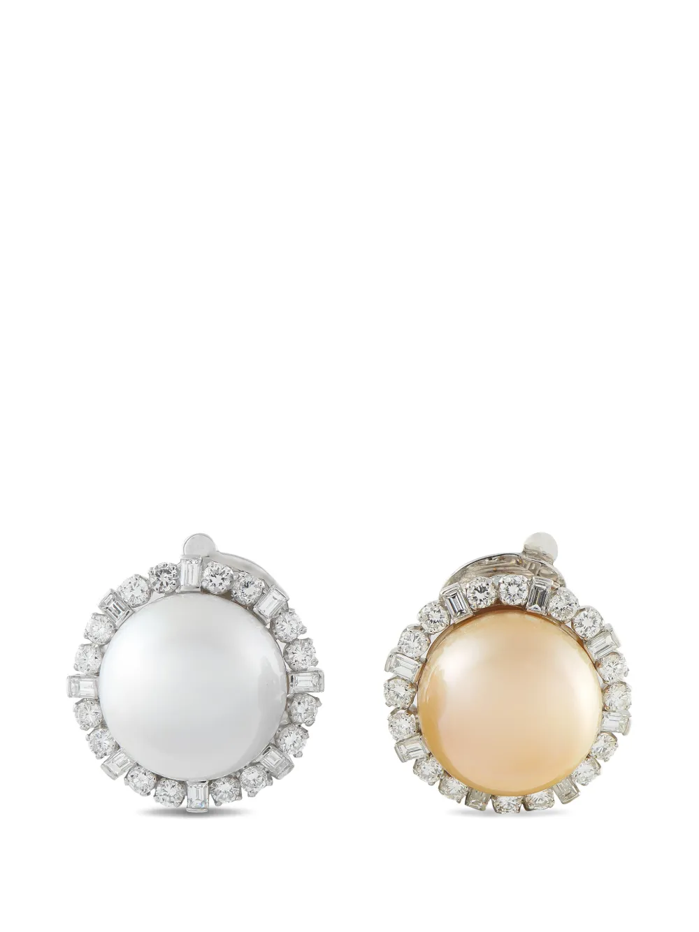 LB Exclusive diamond and pearl clip-on earrings - Argento