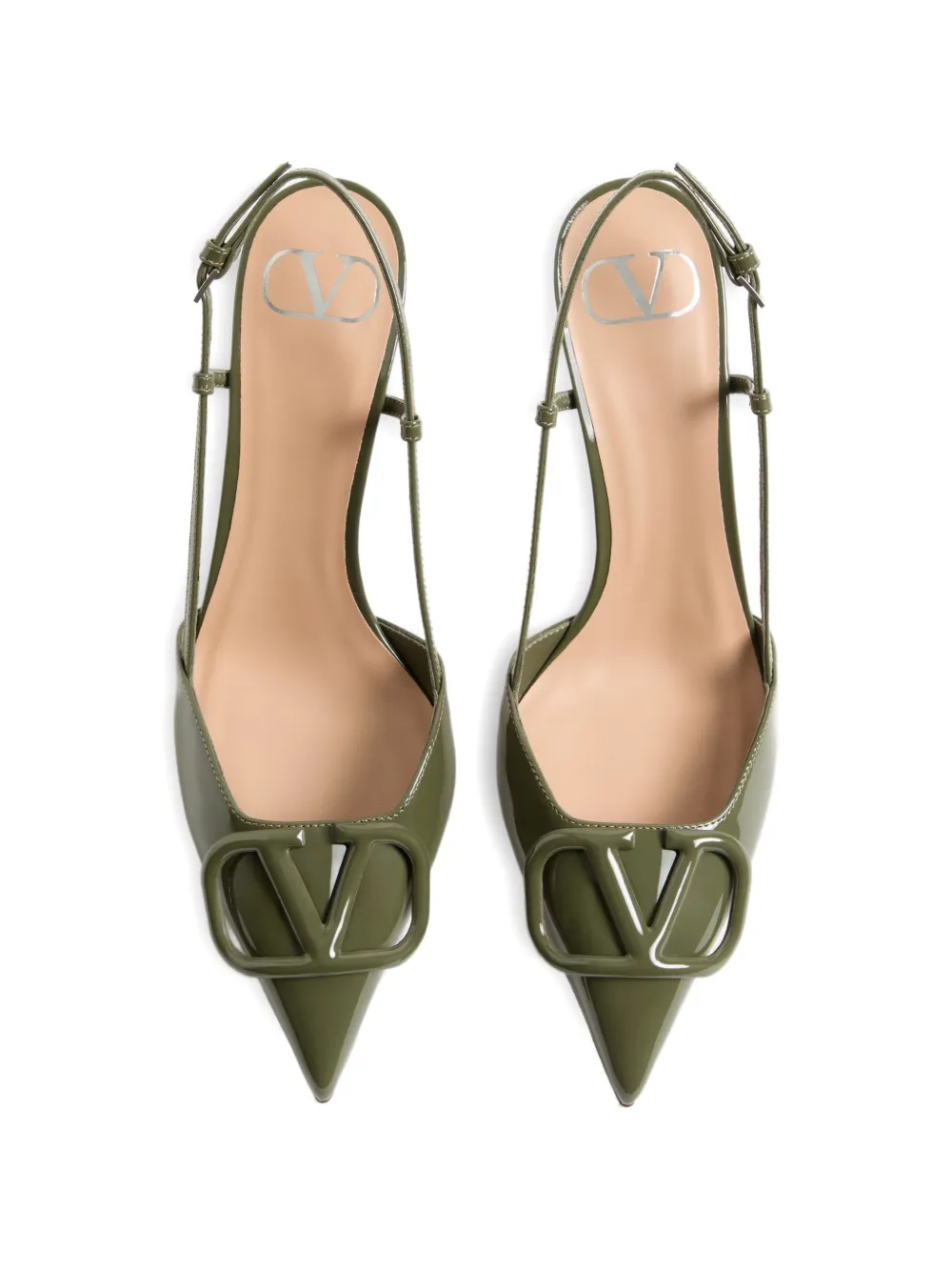 Valentino Garavani VLogo Signature lakleren slingback pumps Groen