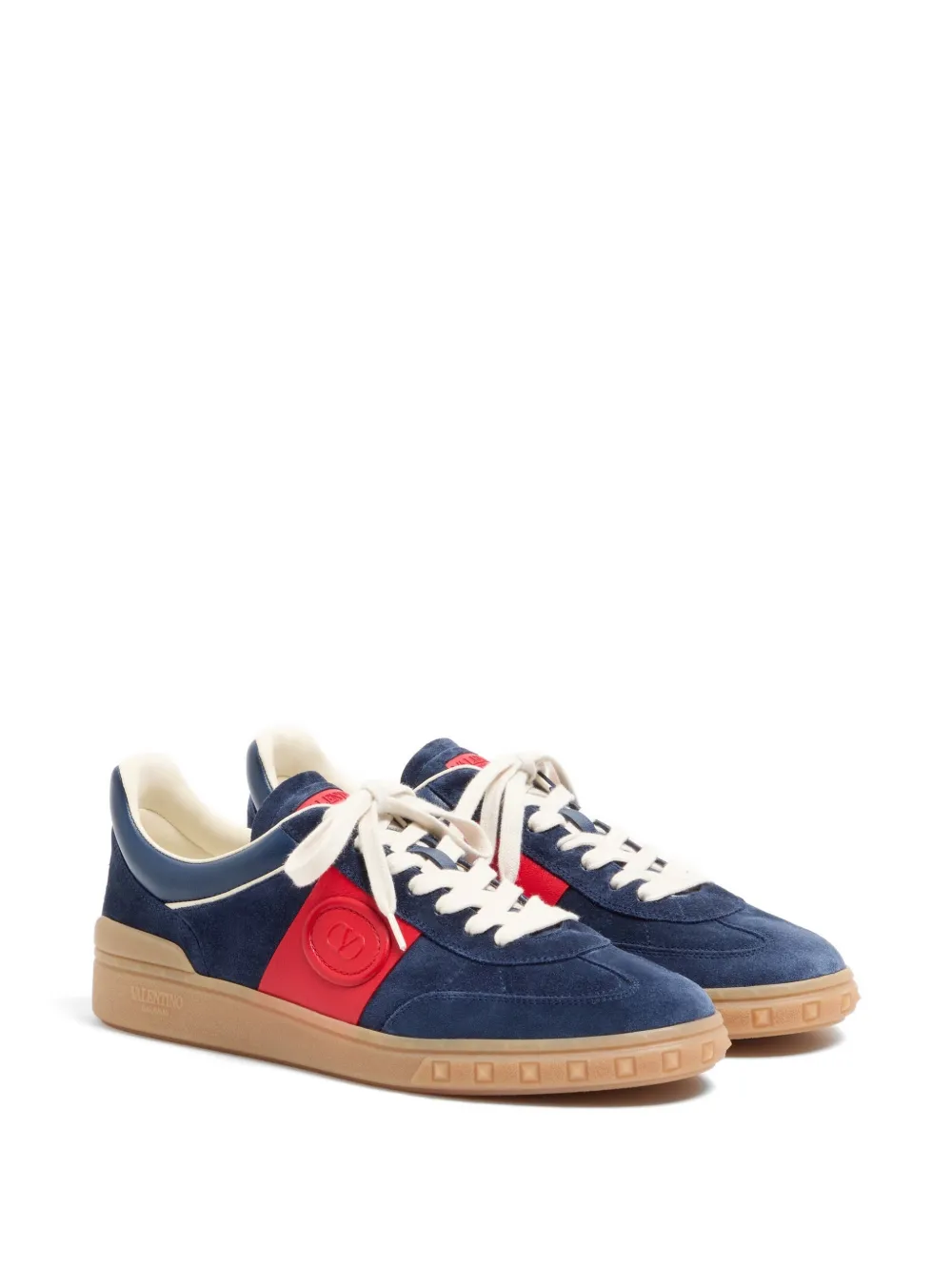 Valentino Garavani Upvillage low-top sneakers van splitleer en kalfsleer Blauw