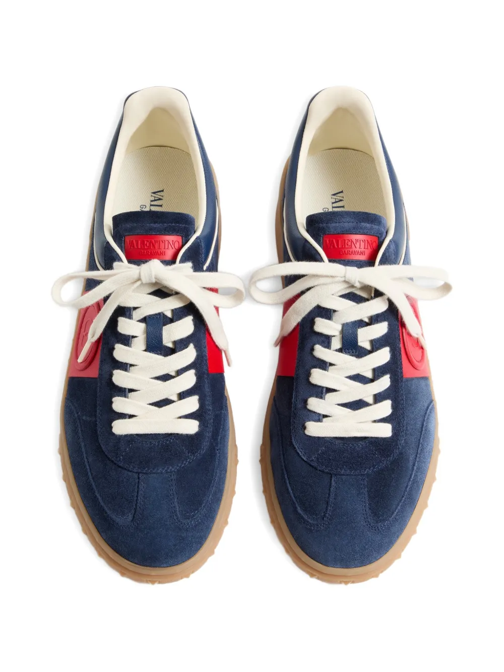Valentino Garavani Upvillage low-top sneakers van splitleer en kalfsleer Blauw