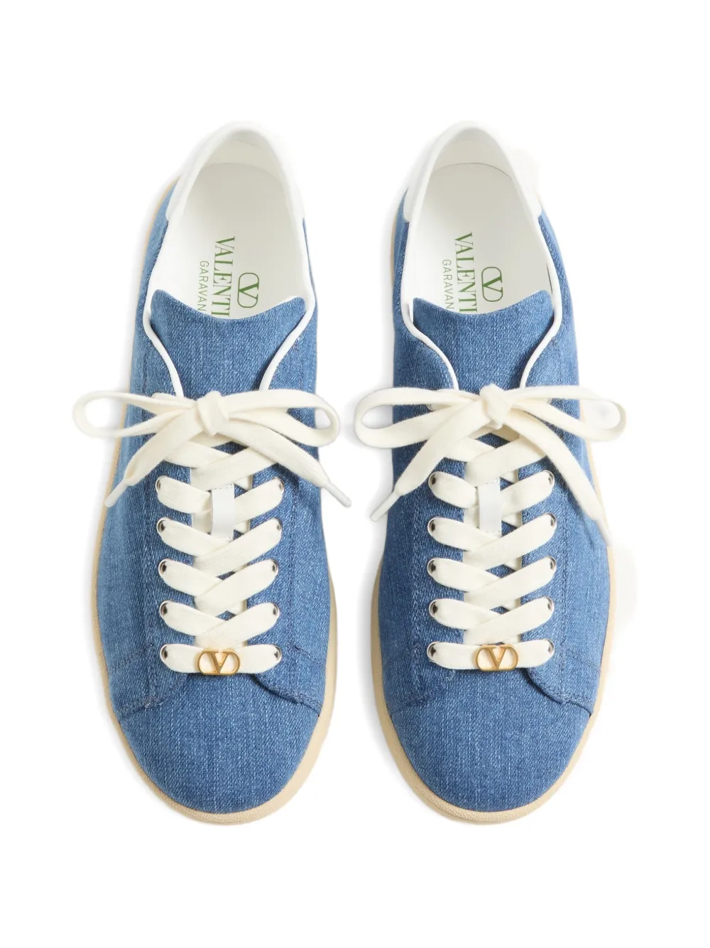 Valentino Garavani Royco denim sneakers Blauw