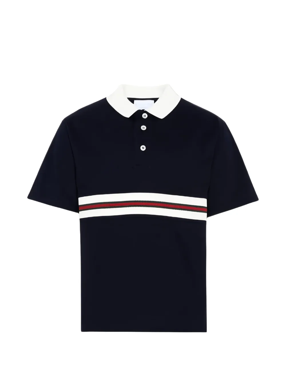 Gucci Kids striped-detail polo shirt - Blue