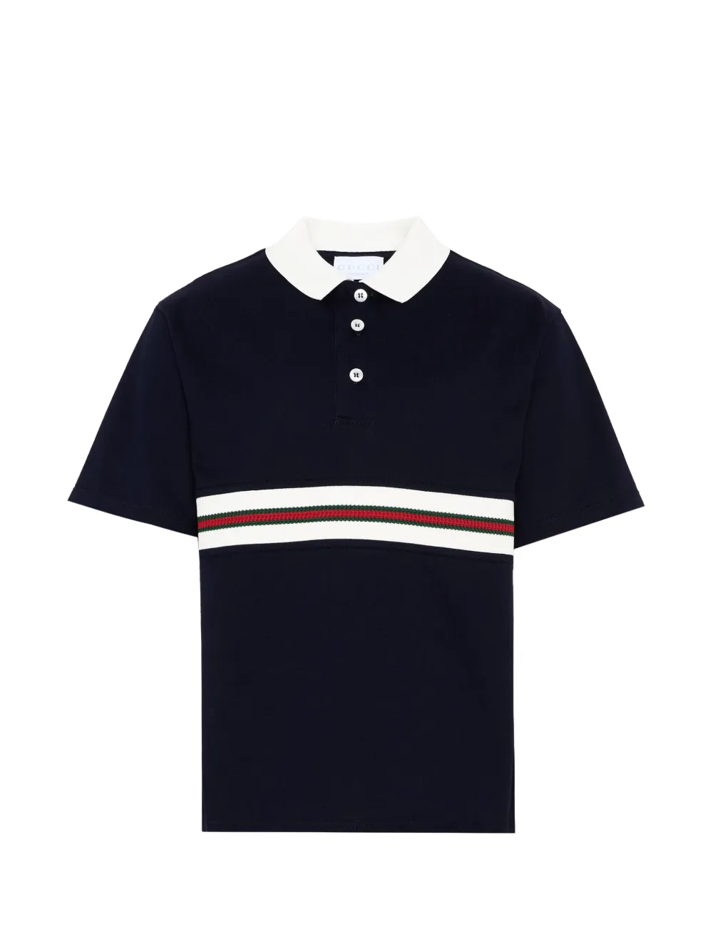 Gucci Kids Poloshirt met gestreept detail Blauw