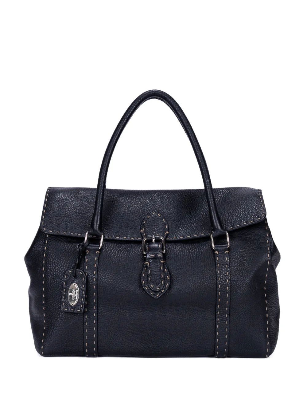 Fendi Pre-Owned Selleria Linda stitched leather handbag - Nero