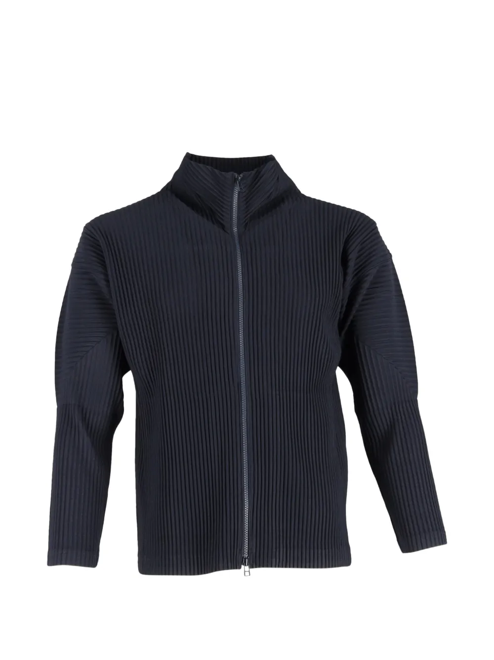 Issey Miyake Pre-Owned plissé zip-up jacket - Blu