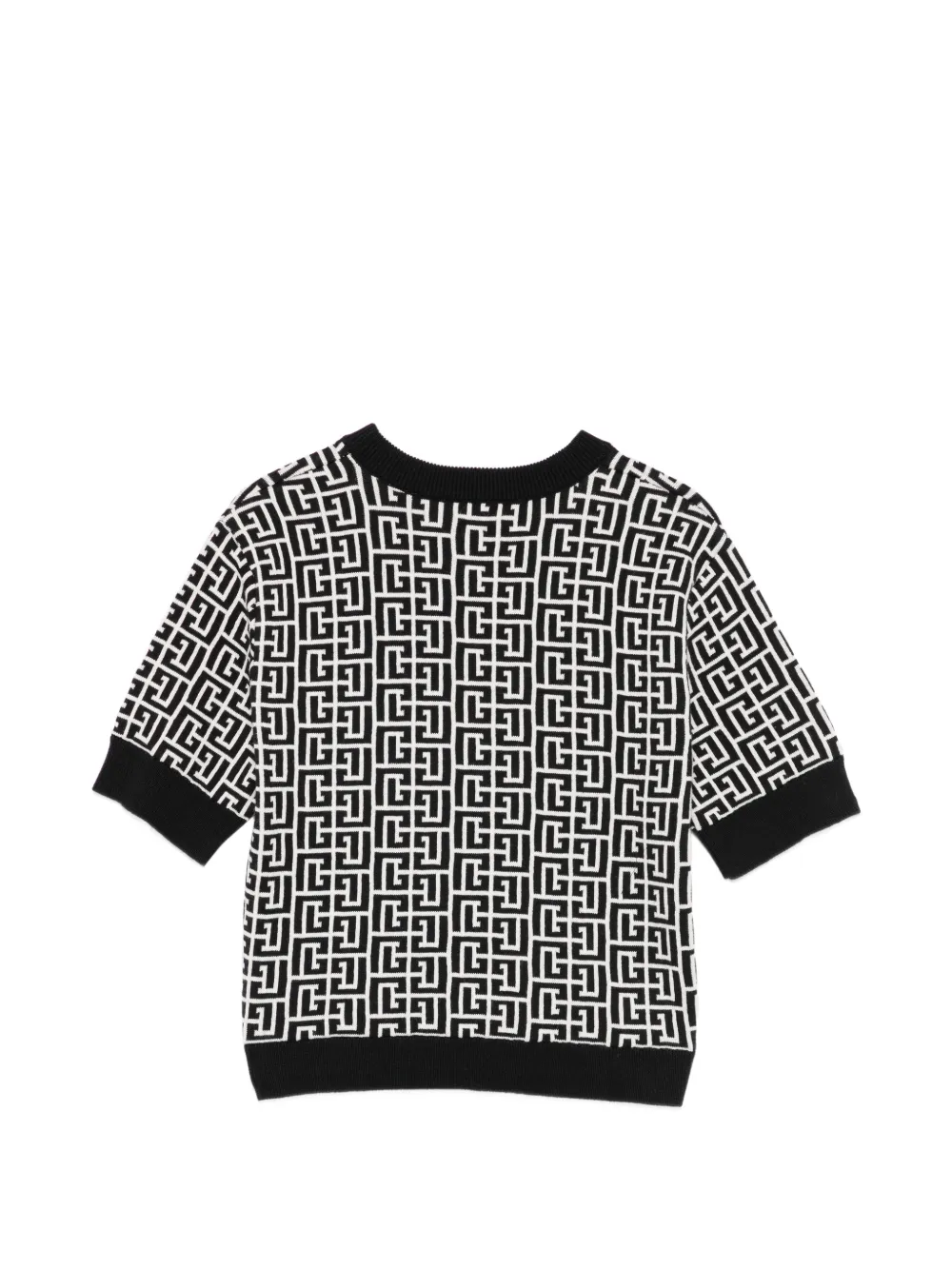  Balmain Kids Button Logo Knit Top - Black 