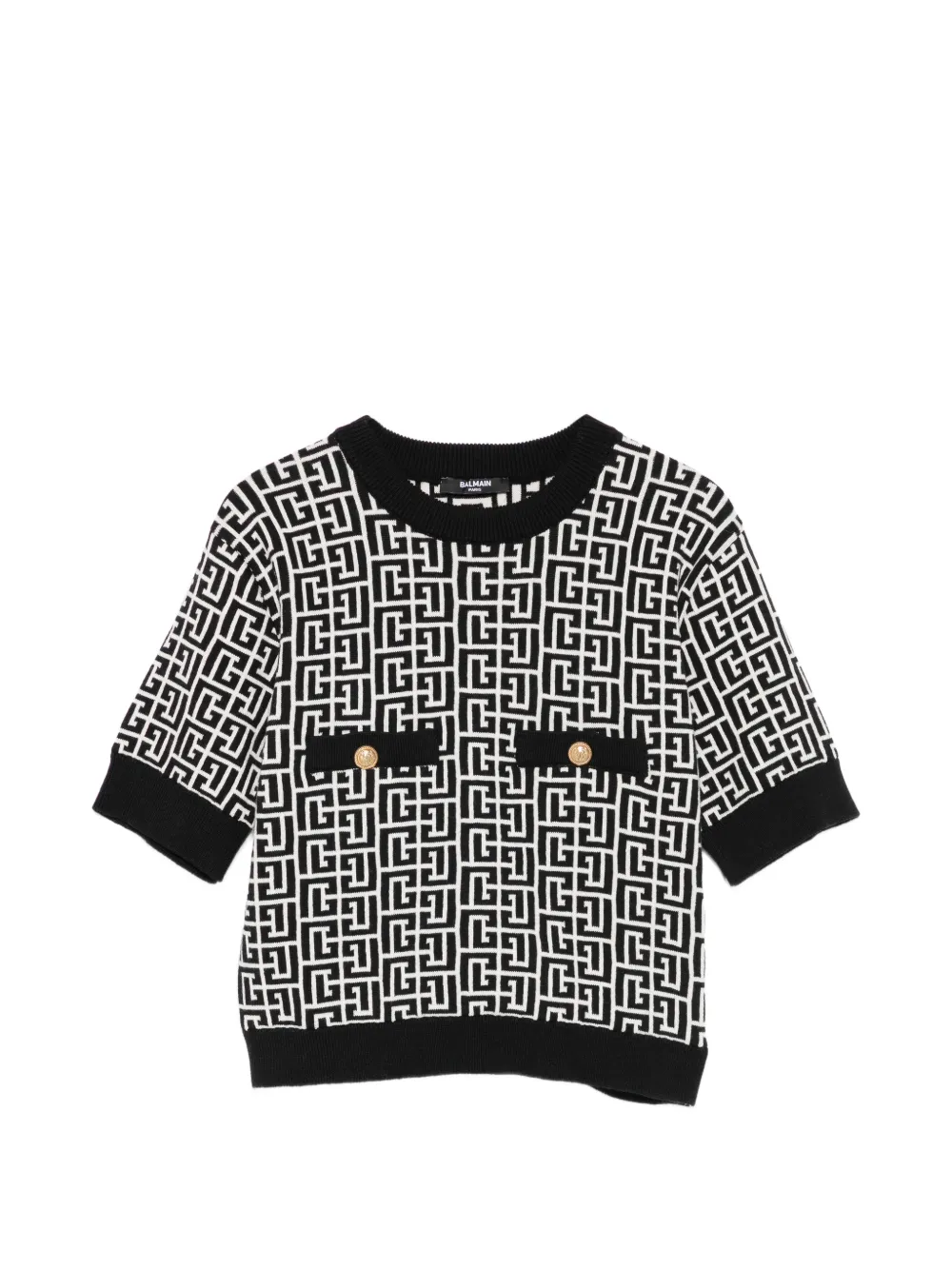 Balmain Kids button logo knit top - Nero
