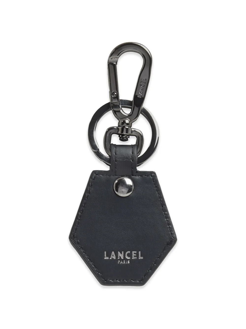 Lancel Airtag smooth leather keyring - Schwarz