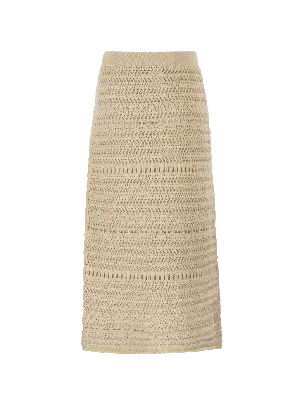  Fabiana Filippi Crochet-pattern Midi Skirt - Neutrals 