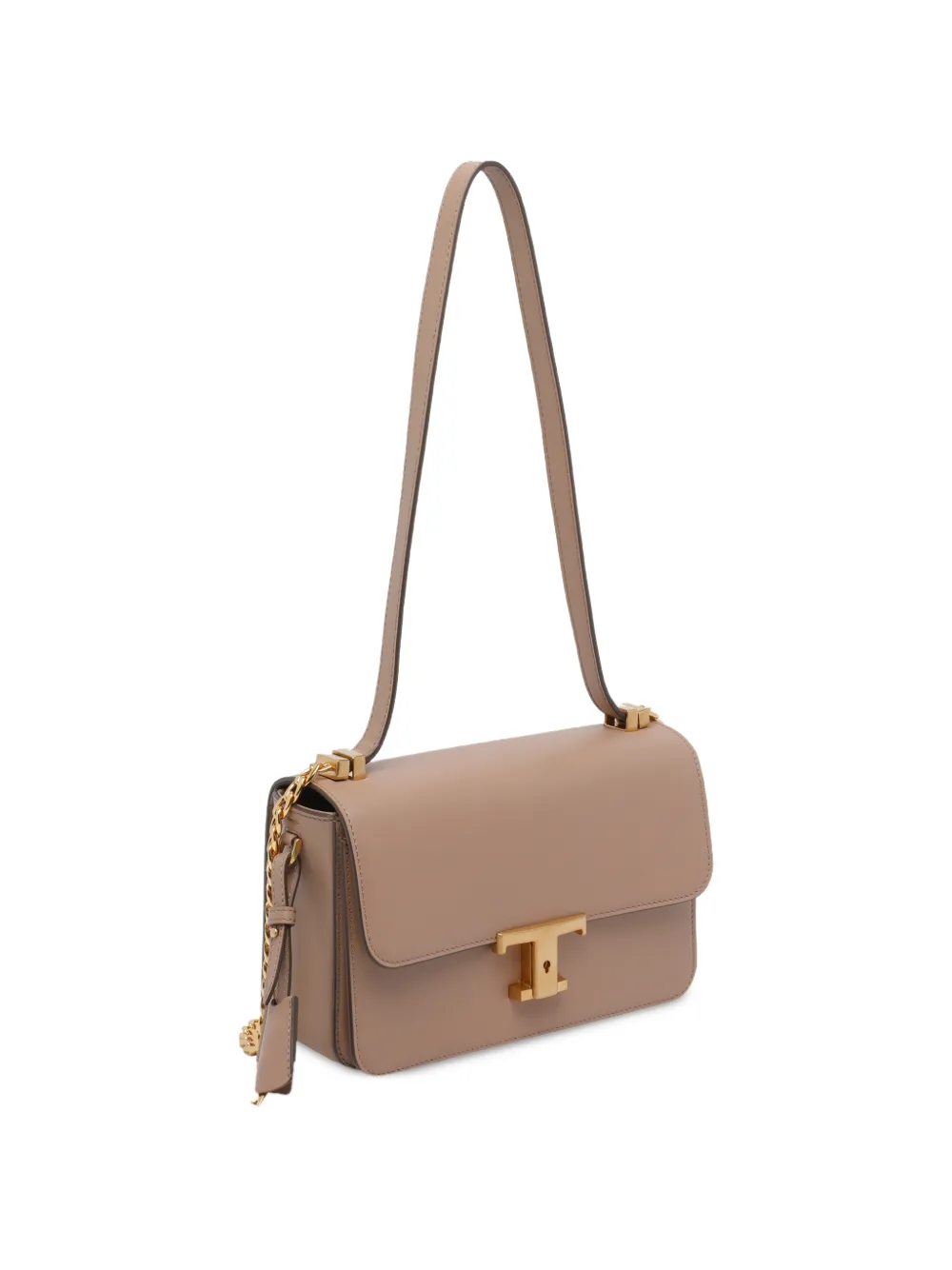  Tod's Mini Leather Flap T Cross Body Bag - Neutrals 
