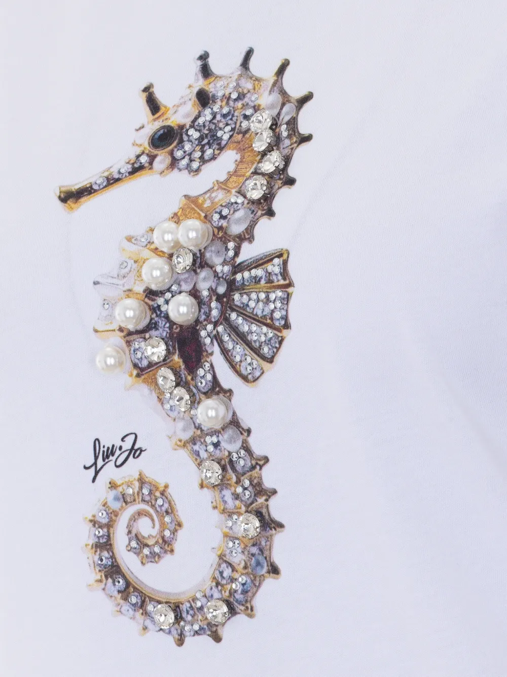 LIU JO T-shirt met print en applicaties Wit