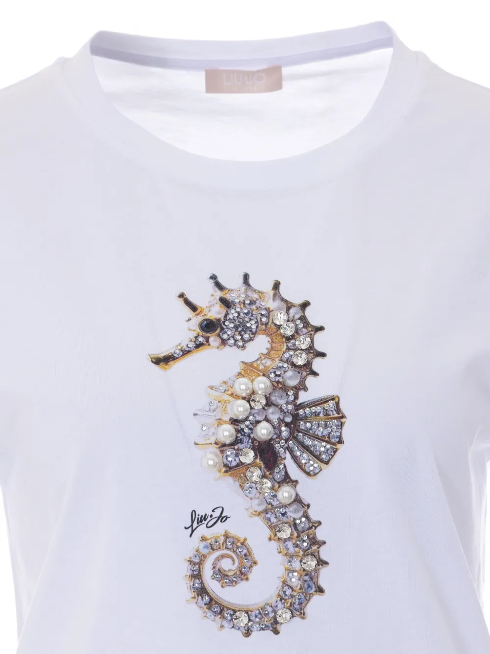 LIU JO T-shirt met print en applicaties Wit