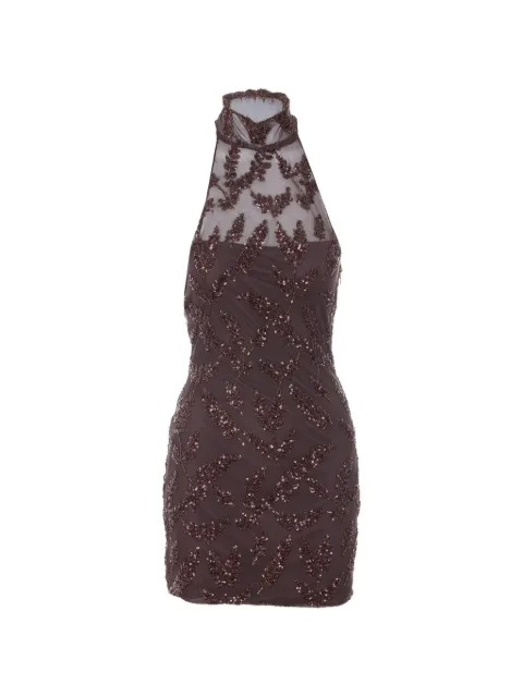 Aniye By Uma halterneck sequin embroidered mini dress