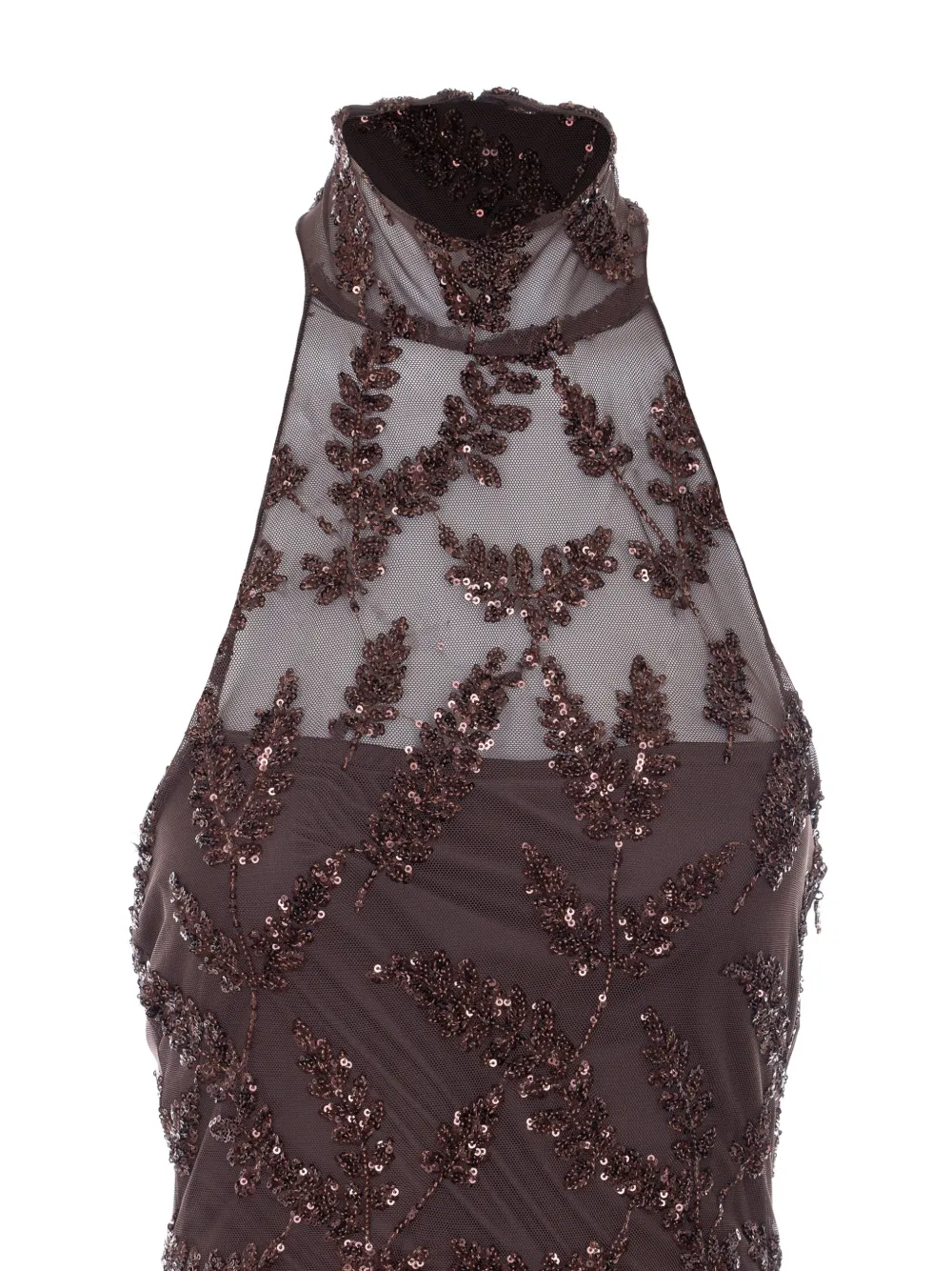 Uma Halterneck Sequin Embroidered Mini Dress