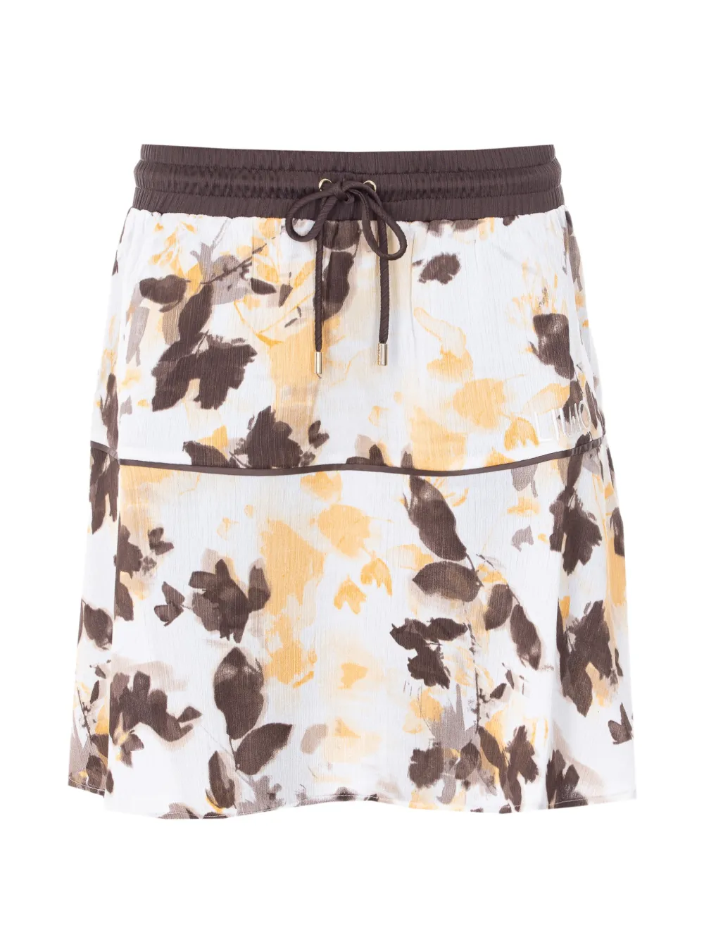 LIU JO floral-print mini skirt - Marrone