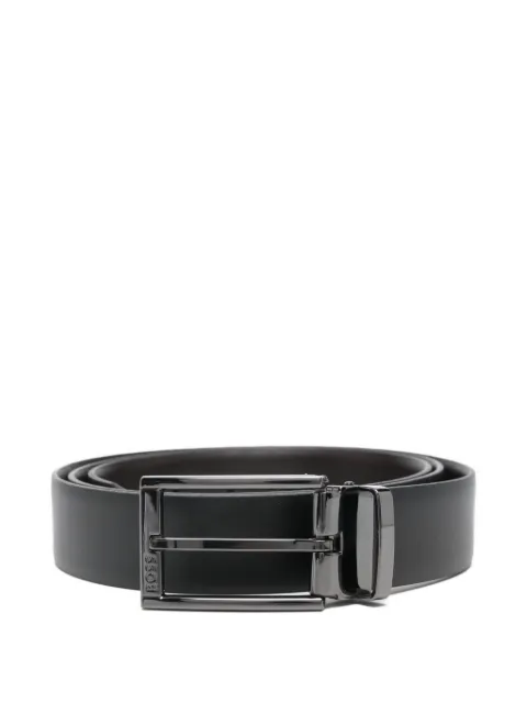 BOSS 로고 버클 레더 벨트