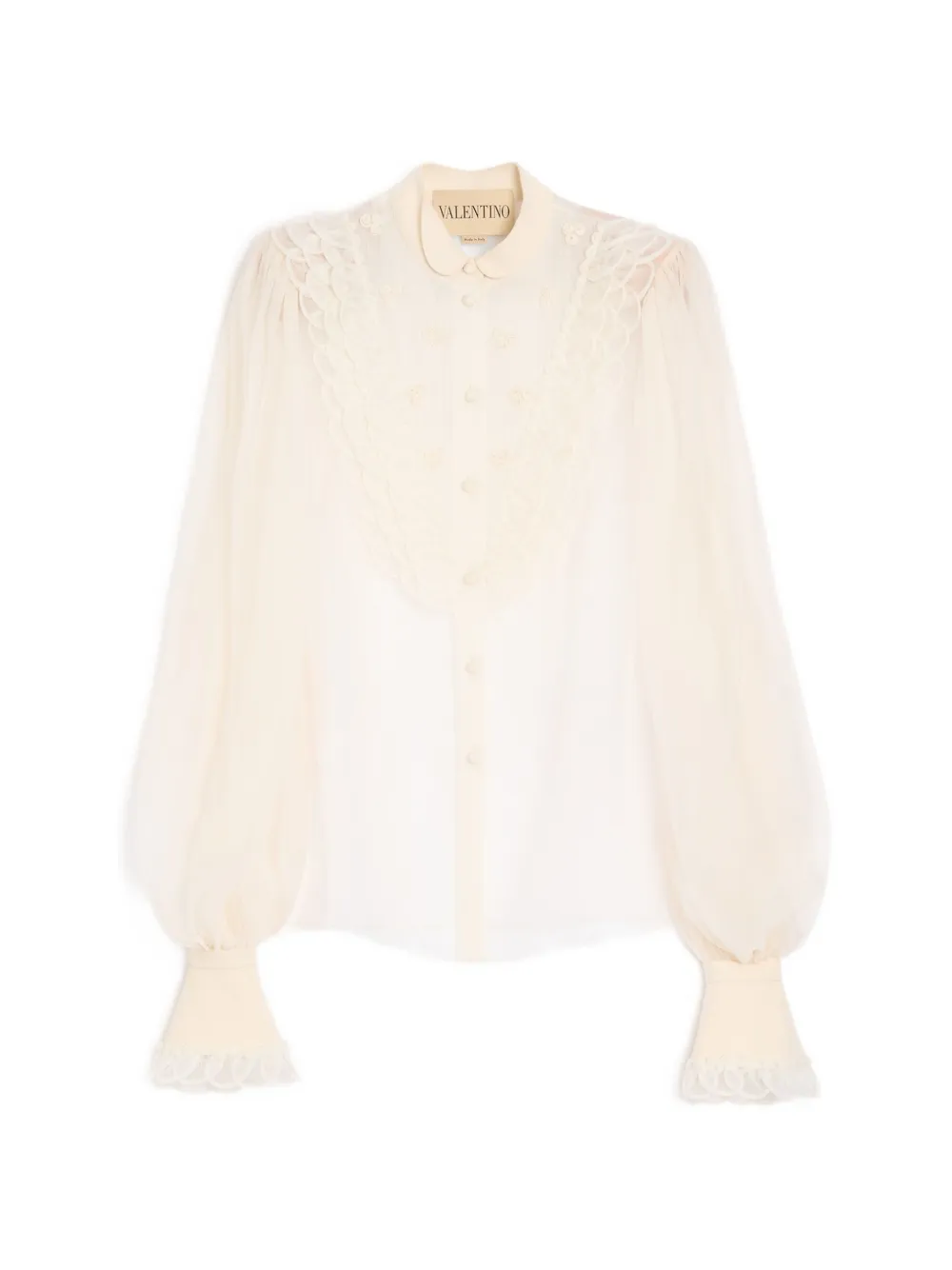Valentino Garavani embroidered organza shirt - Toni neutri