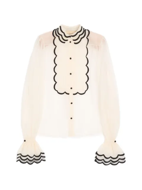 Valentino Garavani embroidered organza shirt