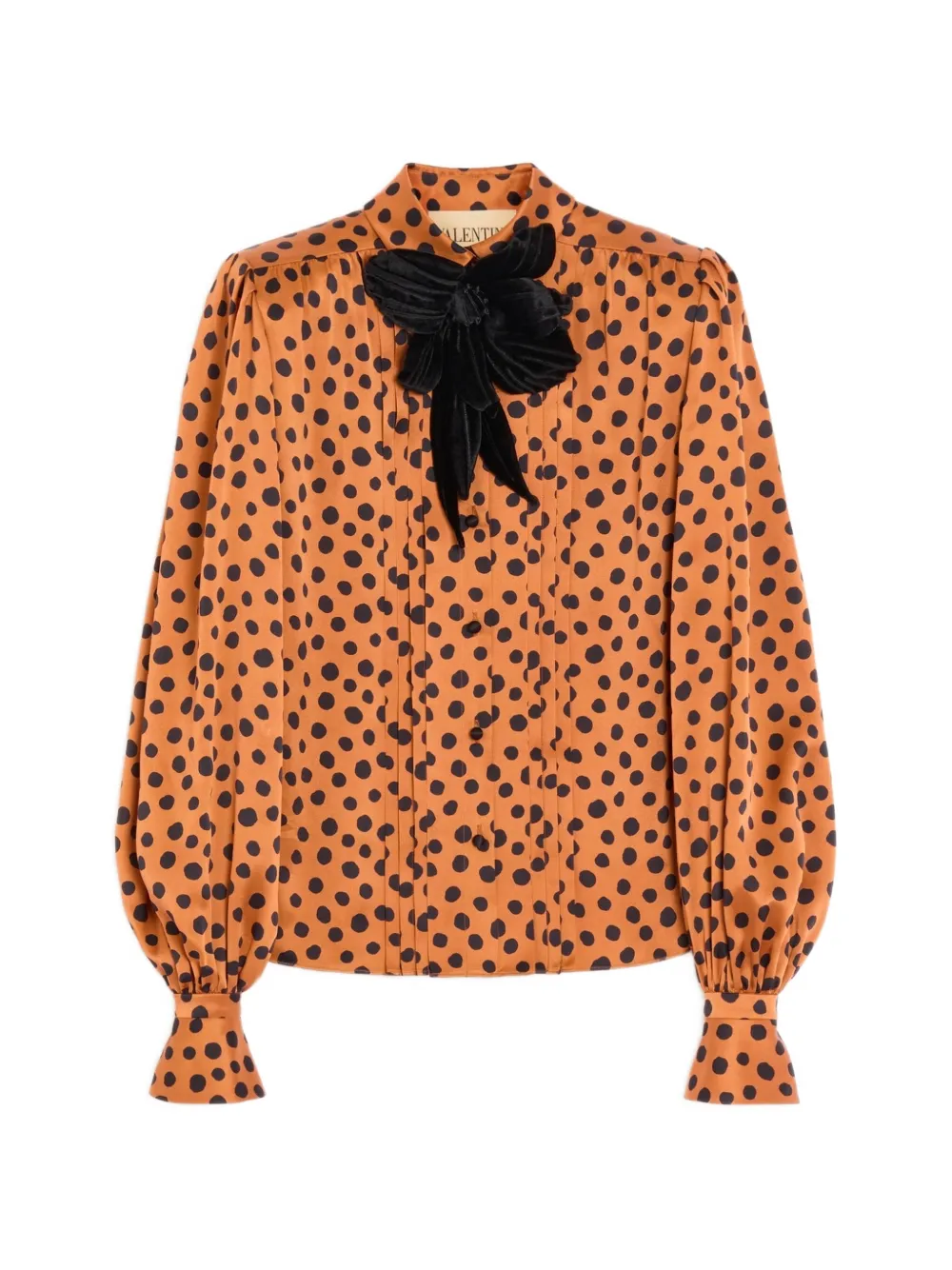 Valentino Garavani crepe satin shirt with Plus de Pois Dalmata print - Arancione