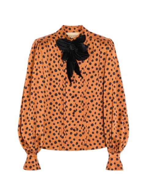 Valentino Garavani crepe satin shirt with Plus de Pois Dalmata print